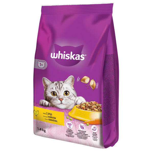 Whiskas hrana uscata cu pui pentru pisici adulte