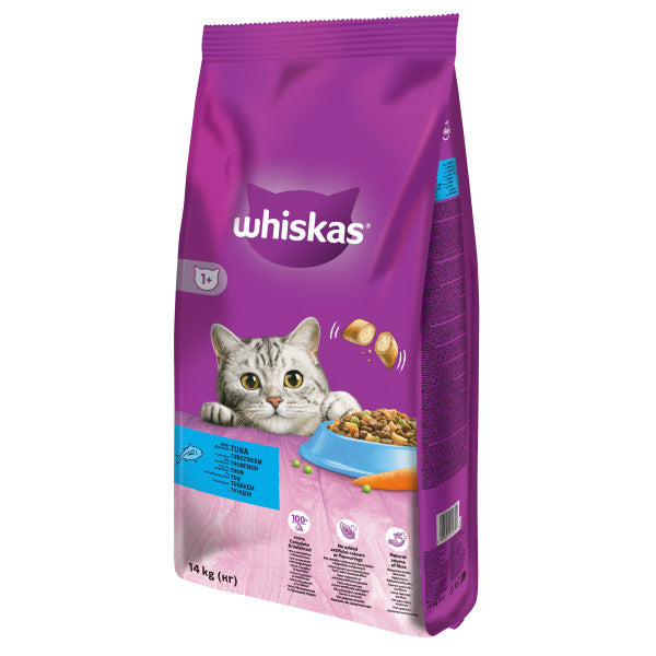 Whiskas hrana uscata cu ton pentru pisici adulte