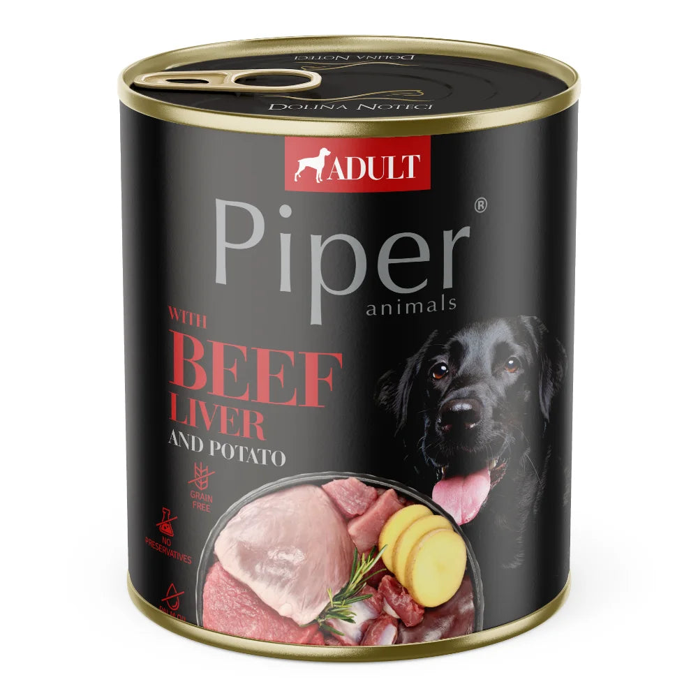 Hrana umeda pentru caini PIPER DOG, ficat de vita si cartof