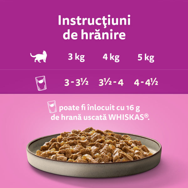 Whiskas Pure Delight hrana umeda pentru pisici adulte, cu pui in aspic