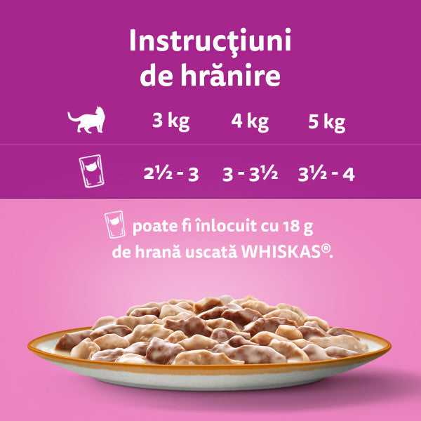 Whiskas Tasty Mix hrana umeda pentru pisici adulte, cu miel si curcan in sos