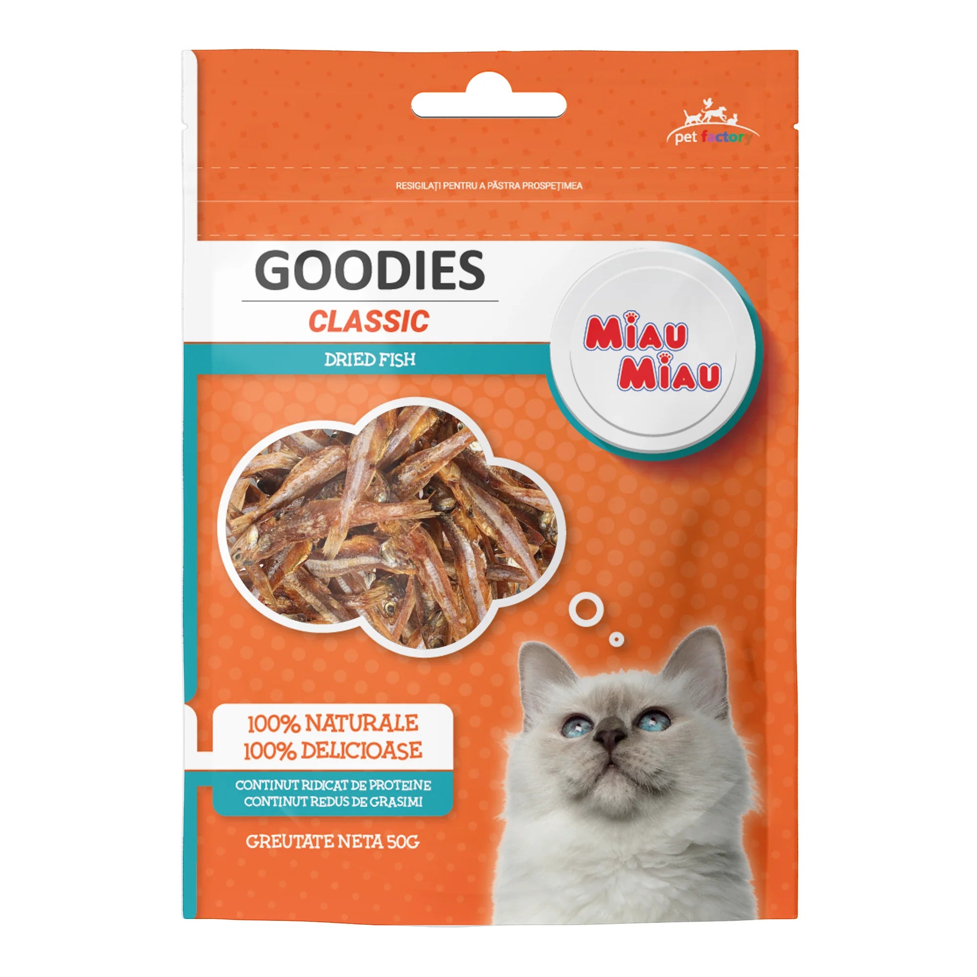 Recompense Pisici MIAU MIAU GOODIES Classic Dried Fish 50g