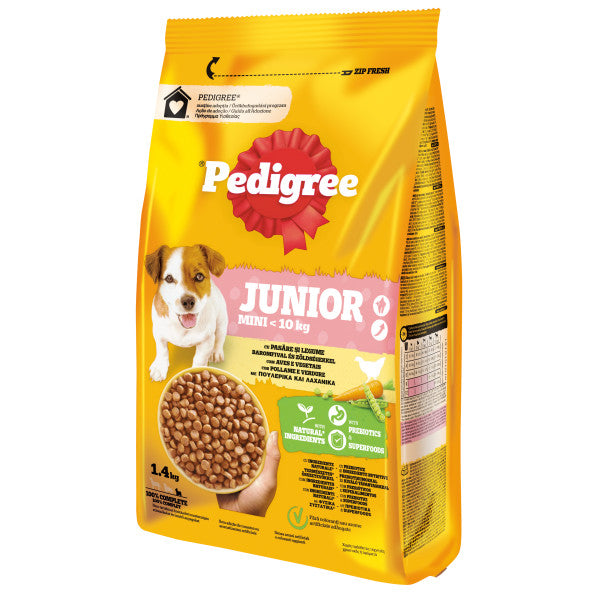 Pedigree hrana uscata cu pasare si legume pentru caini juniori de talie mica 1.4kg