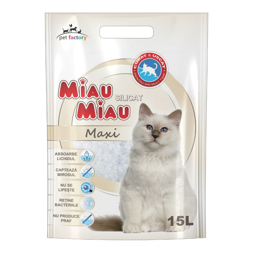 Asternut Pisici MIAU MIAU Silicat Maxi 15L