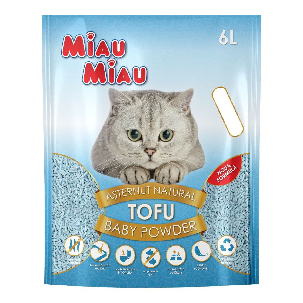 Asternut Pisici MIAU MIAU Tofu Baby Powder 6L