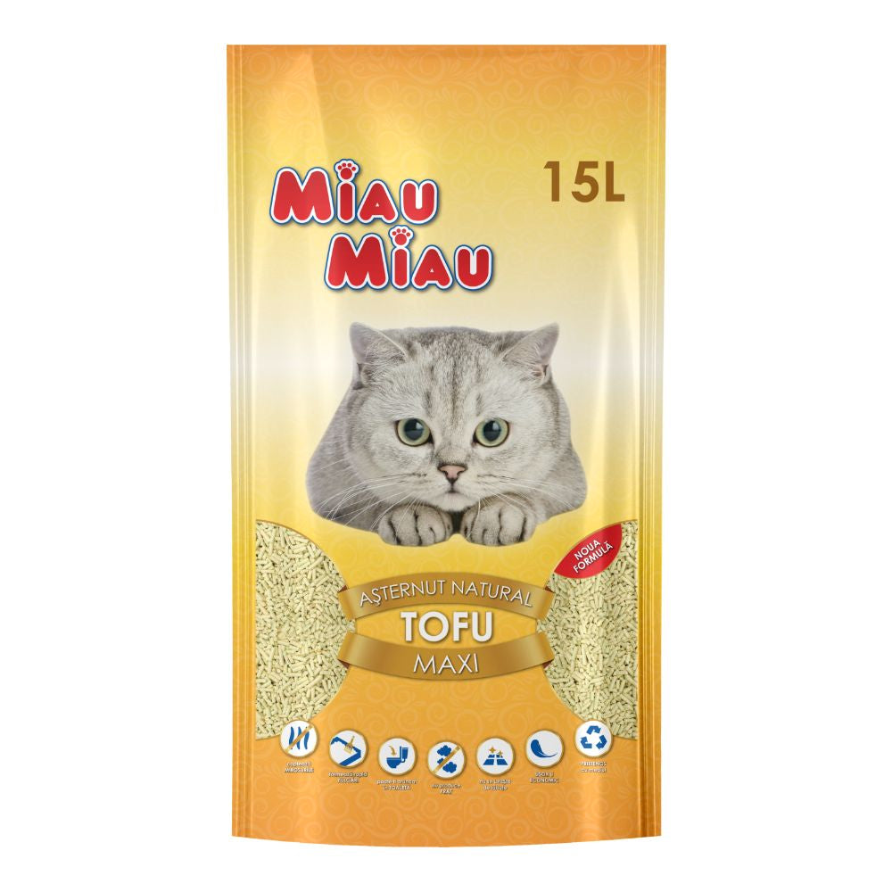 Asternut Pisici MIAU MIAU Tofu Maxi 15L