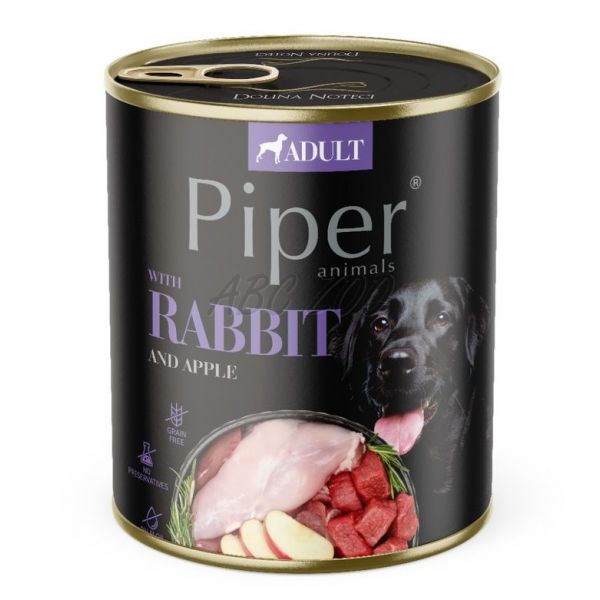 Hrana umeda pentru caini PIPER DOG, iepure si mar