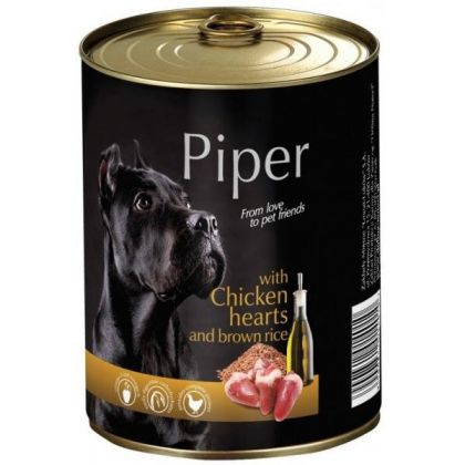 Hrana umeda Piper Adult, Inimi de pui si Orez brun, 400 g