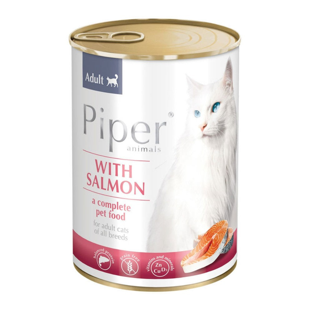 Hrana umeda pentru pisici, Piper Cat, carne de somon, conserva 400g