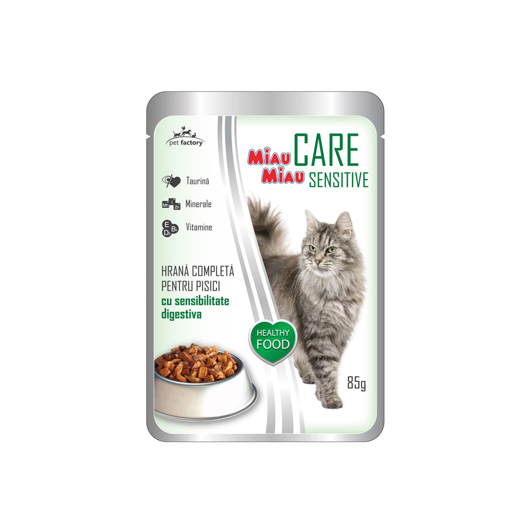 Hrana Umeda Miau Miau pentru Pisici Care Sensitive cu Ficat, 85 g