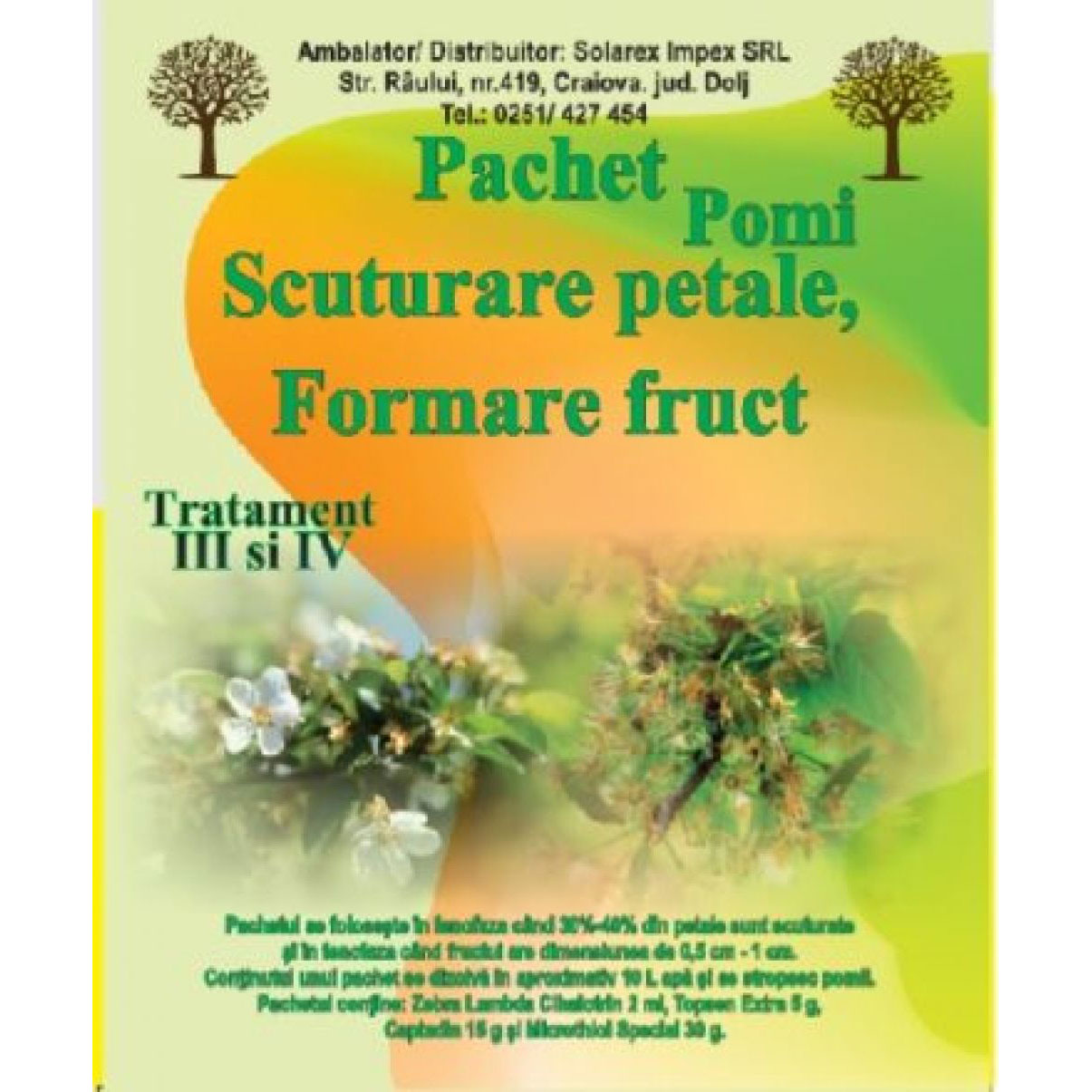 Pachet Tratament III si IV, pomi - scuturare petale, formare fruct