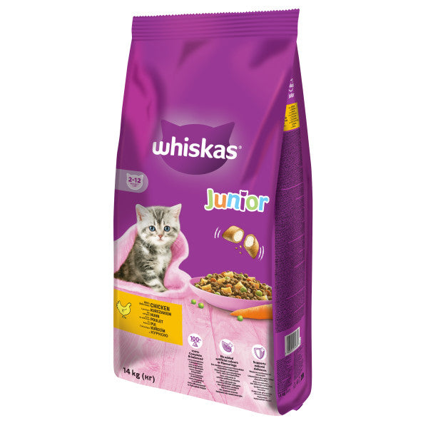 Whiskas hrana uscata cu pui pentru pisici junioare