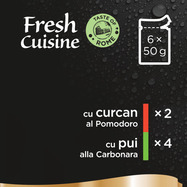 Sheba Taste of Rome hrana umeda pentru pisici adulte, cu curcan si cu pui 6 x 50g