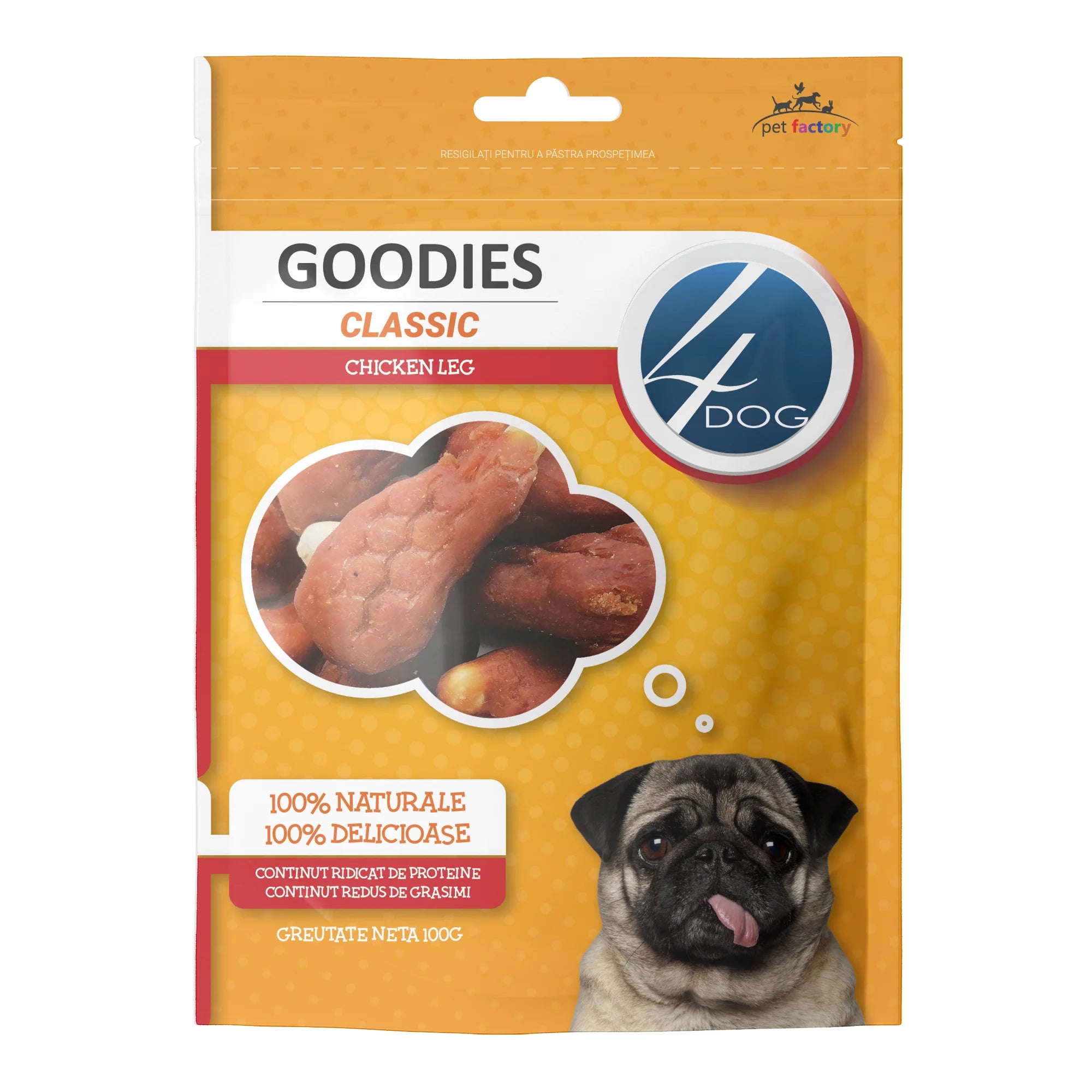 Recompense Caini 4DOG GOODIES Classic Chicken Leg 100g