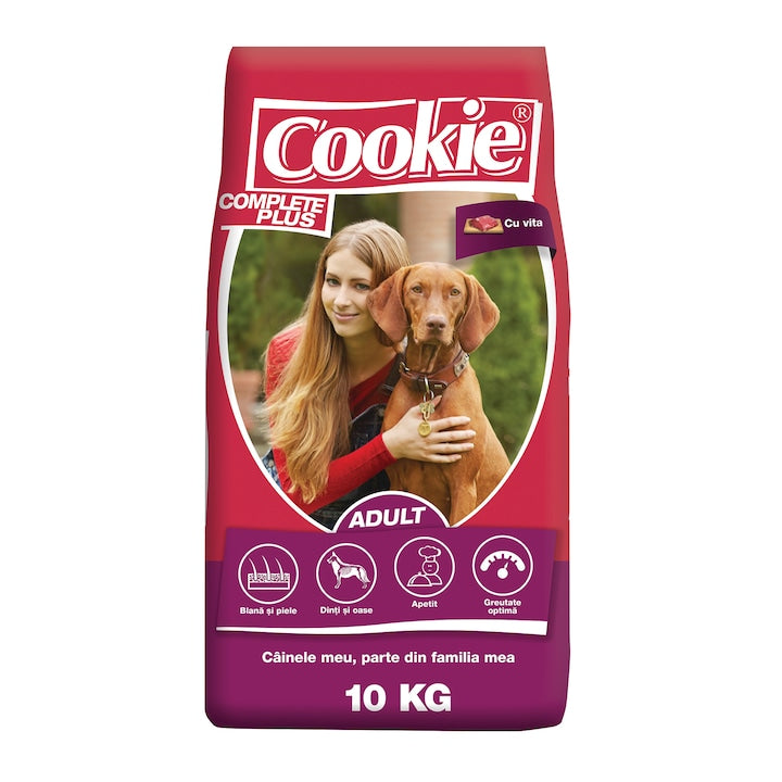 Hrana uscata pentru caini Cookie, Complete Plus Adult, Vita