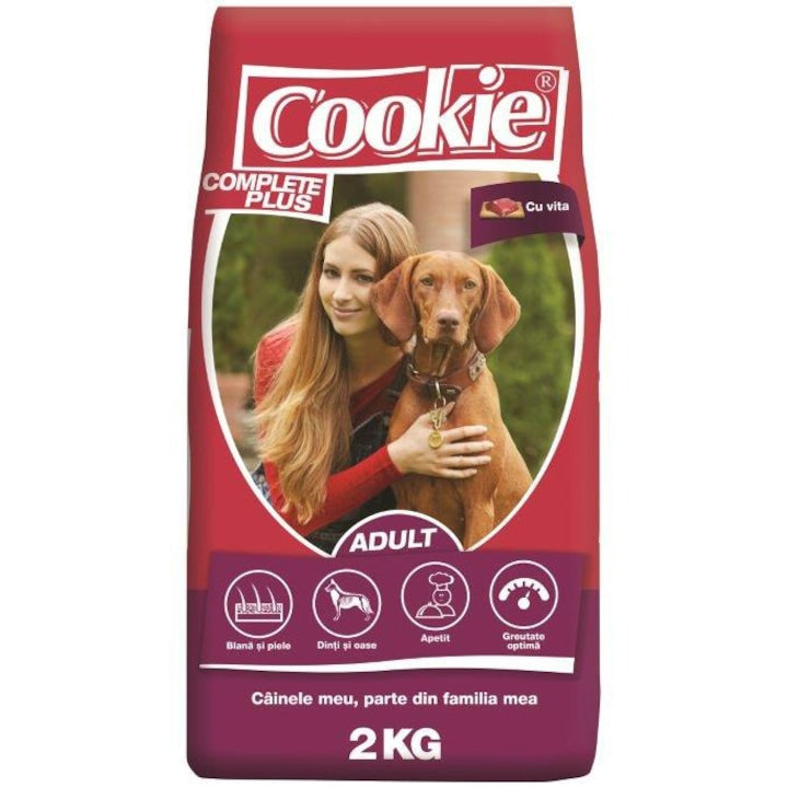 Hrana uscata pentru caini Cookie, Complete Plus Adult, Vita