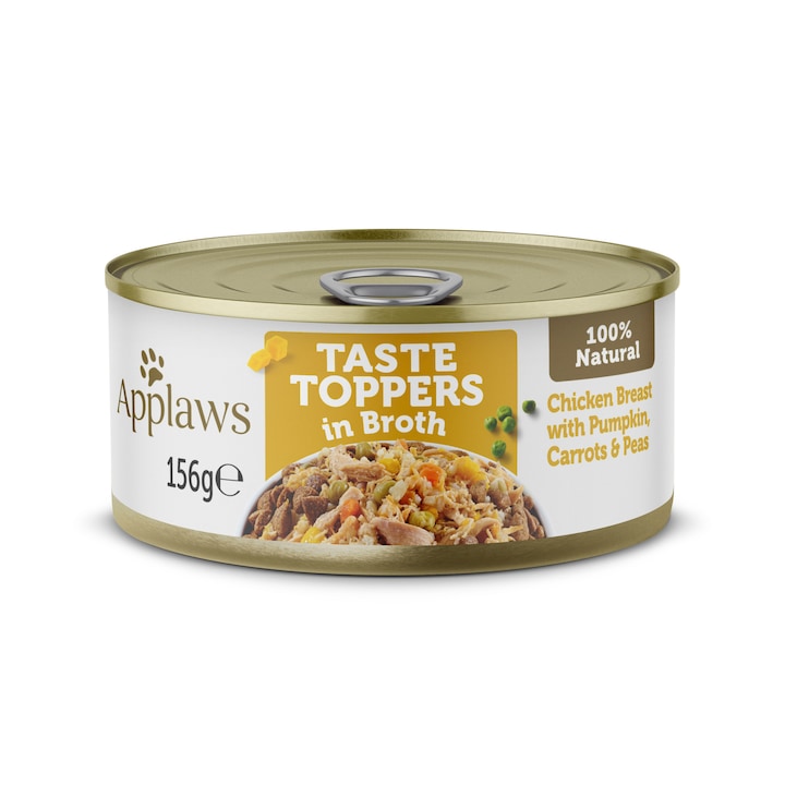 APPLAWS Taste Toppers Tocăniță, Pui și Legume, conservă hrană umedă monoproteică fără cereale câini, în sos, 156g