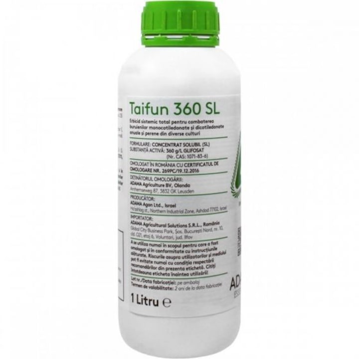 Erbicid sistemic total, neselectiv, nerezidual, pe baza de glifosat, Taifun 360 SL, 1l