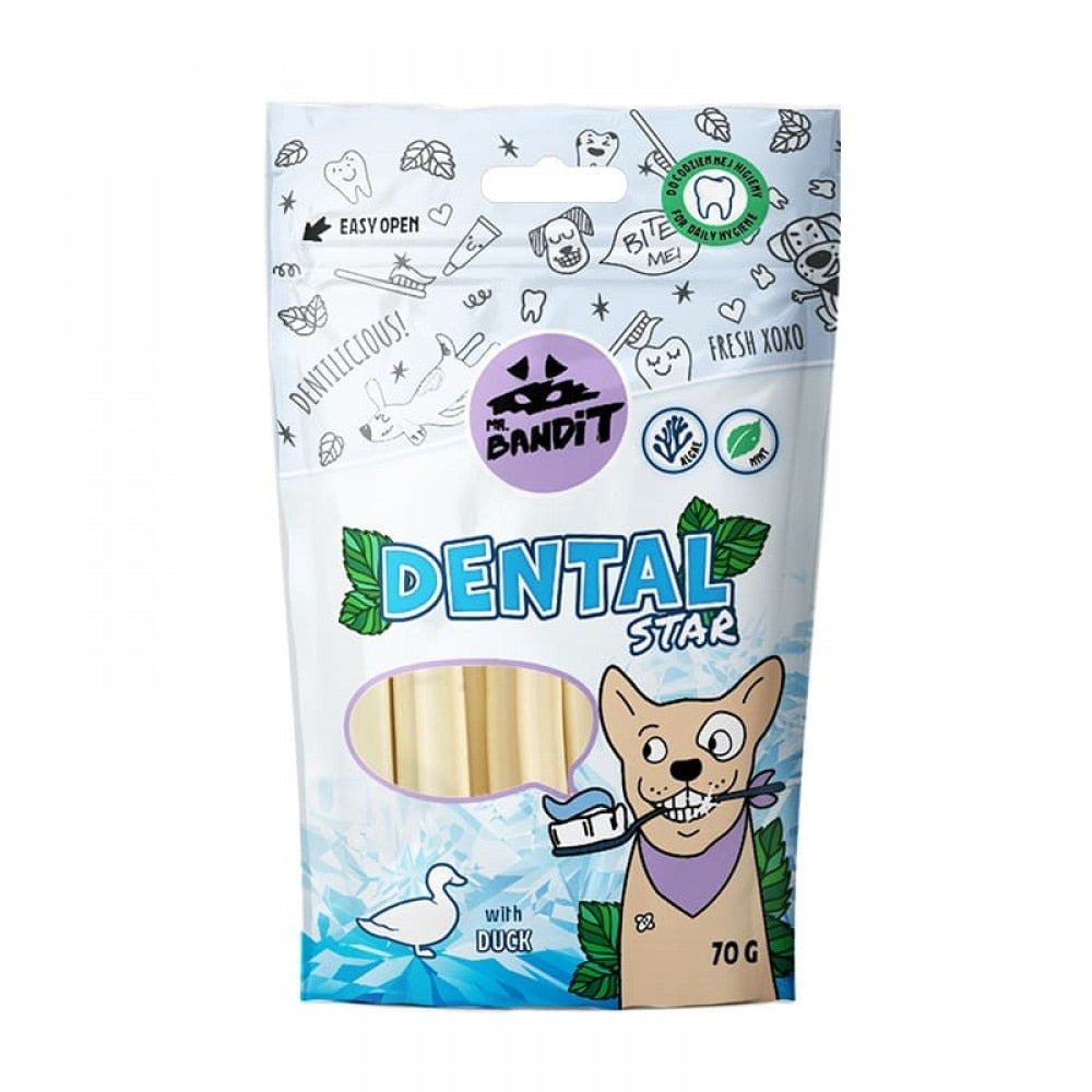 Recompense pentru caini Mr. Bandit DENTAL STARS, rata 70g