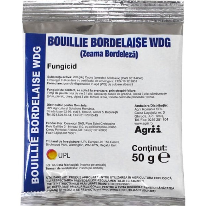 Zeama bordeleza WDG, fungicid, 50g