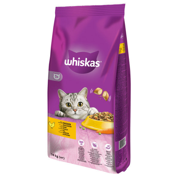 Whiskas hrana uscata cu pui pentru pisici adulte