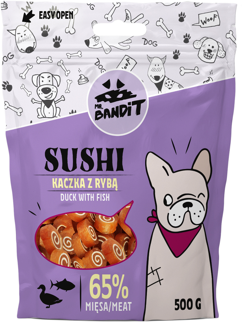 Recompense pentru caini Mr. Bandit SUSHI, rata si peste