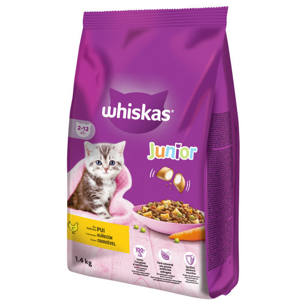 Whiskas hrana uscata cu pui pentru pisici junioare