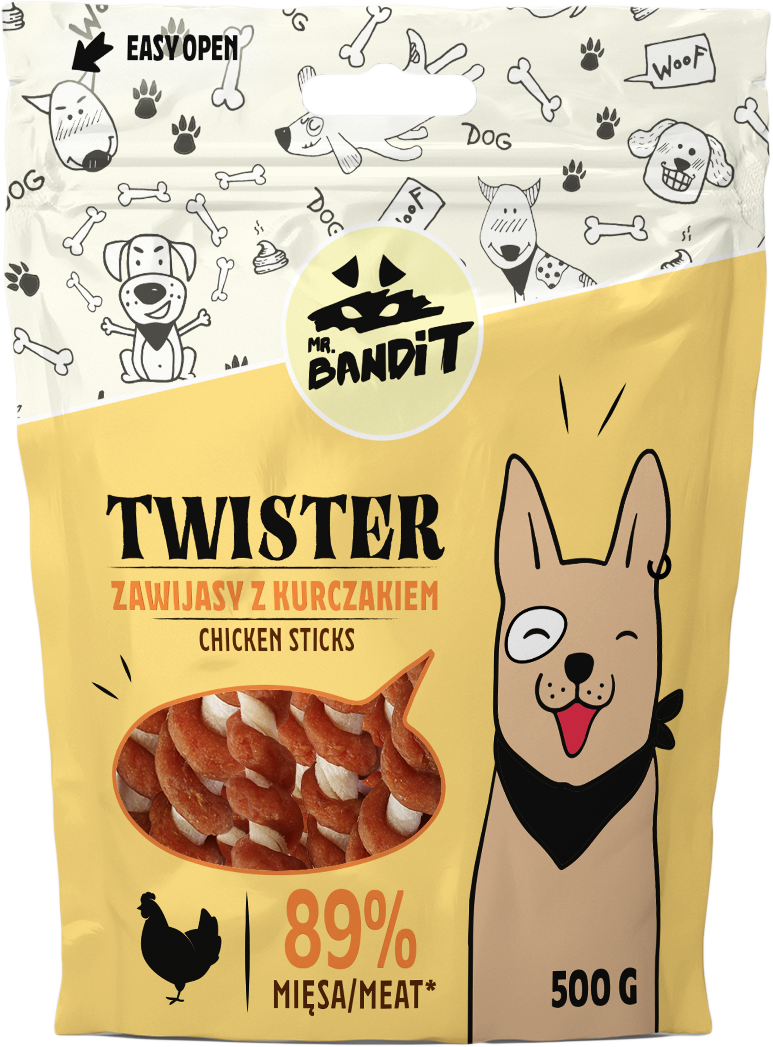 Recompense pentru caini Mr. Bandit TWISTER, pui